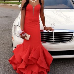 RED Mermaid ruffle dress❤️❤️❤️